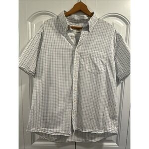 Old Navy Mens‎ Button Up Short Sleeve Shirt Blue White XL